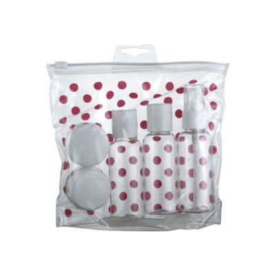 7pcs Portable Cosmetic Empty Bottles Travel Kits for Airline Acceptable Customer's Logo
