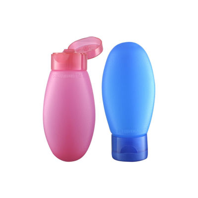 PE Base Material Colorful Hand Cream Bottle 90ml PE Bottle with 22/410 Flip Top Cap Squeezable Bottle