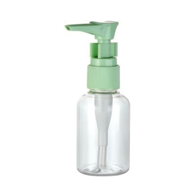 Travel Size 50ml PET Round Bottle with 20/410 Clip Pump Made of Transparent Material